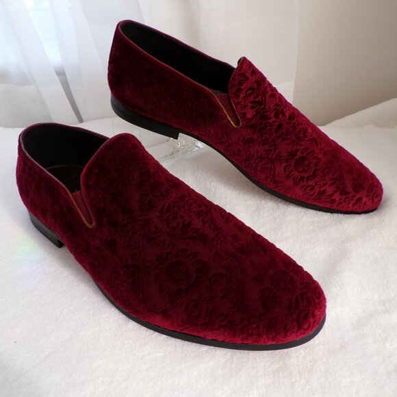 Robert Graham Velvet Skull Embossed Loafer, Comfortable Casual Sonoma Wine NIB main image 11